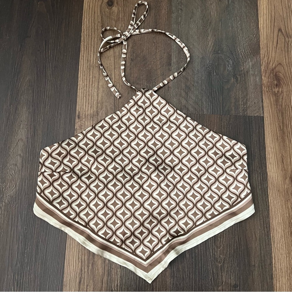 Garage lace up handkerchief top
